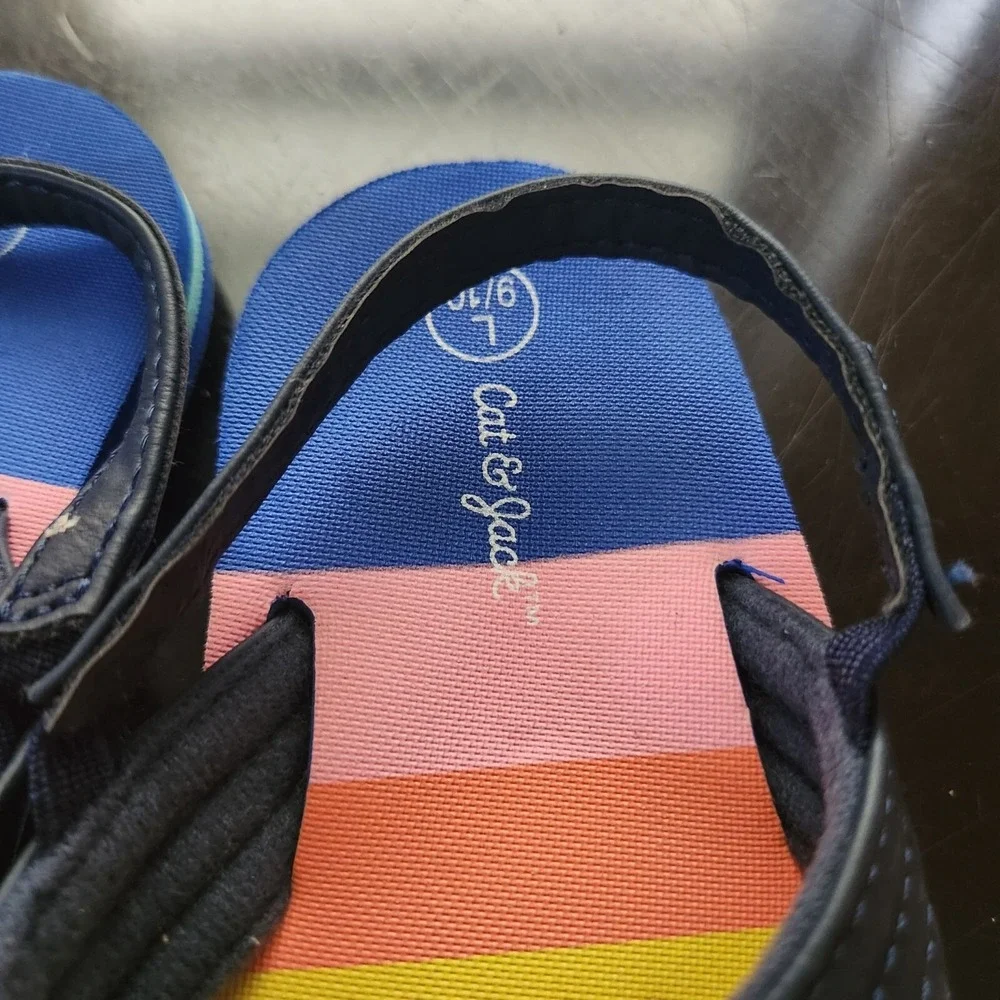 Cat‎ & Jack Blue Multicolor Sandals Boys Size 9/10